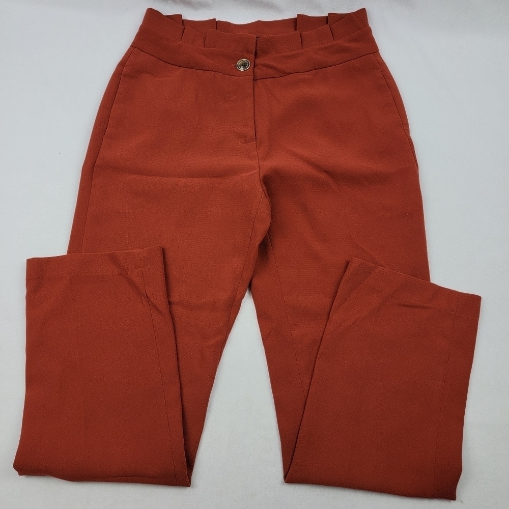 Marc New York Andrew Marc Orange  highwasted paper bag‎ straight leg pants